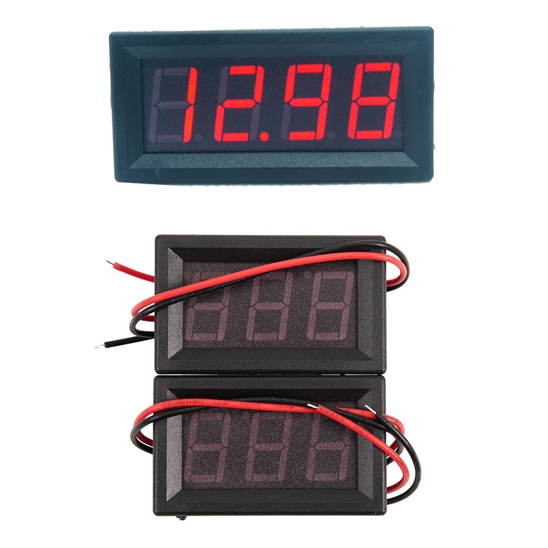 0.56Inch Mini Digital LED Display 4 Bits 0-100V Voltmeter With 2Pcs Digital Voltmeter Dc 5V To 120V Voltage Panel Meter