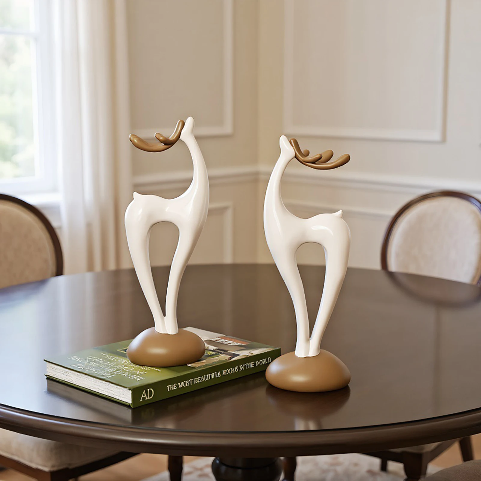 Hirschförmige Vase aus Kunstharz, Handgefertigte Heimdekoration für Wohnzimmer, Esstisch und TV-Schrank