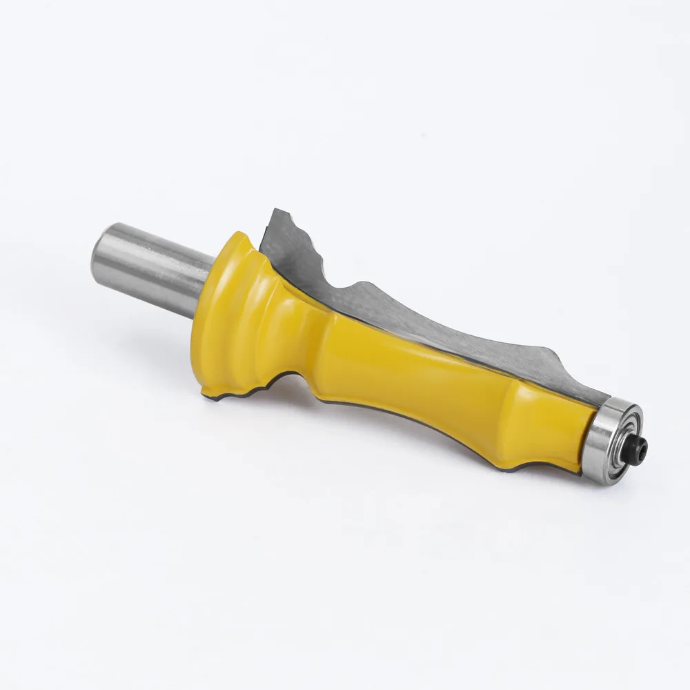 LAVIE 1pc 1/2" 12mm Shank High Profile Handrail Router Bit,Skirting Line Cutter,Tungsten Carbide 4-Flute Woodworking Milling