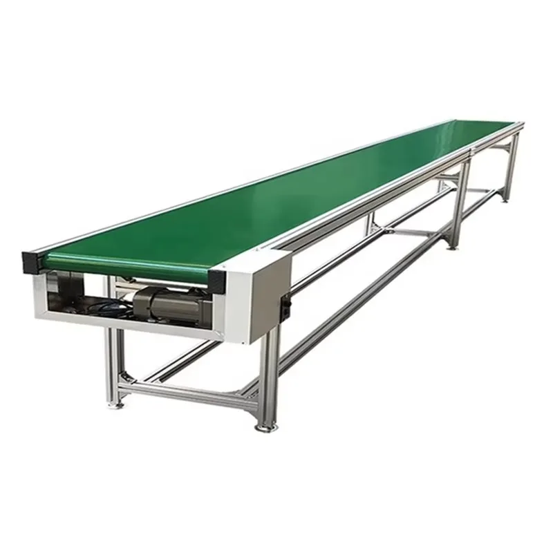 Factory Direct Supply PVC Green Flat Belt Conveyor for Food Industry Assembly Line