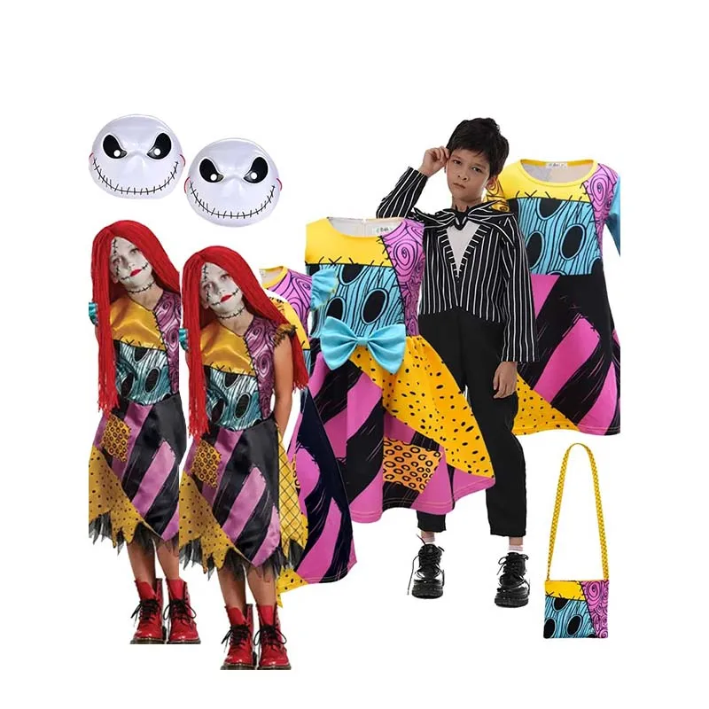 disfraz halloween para mujer Kids Girls Boy Costume The Nightmare Before Christmas Kids Cosplay Children Halloween cosplay Suit