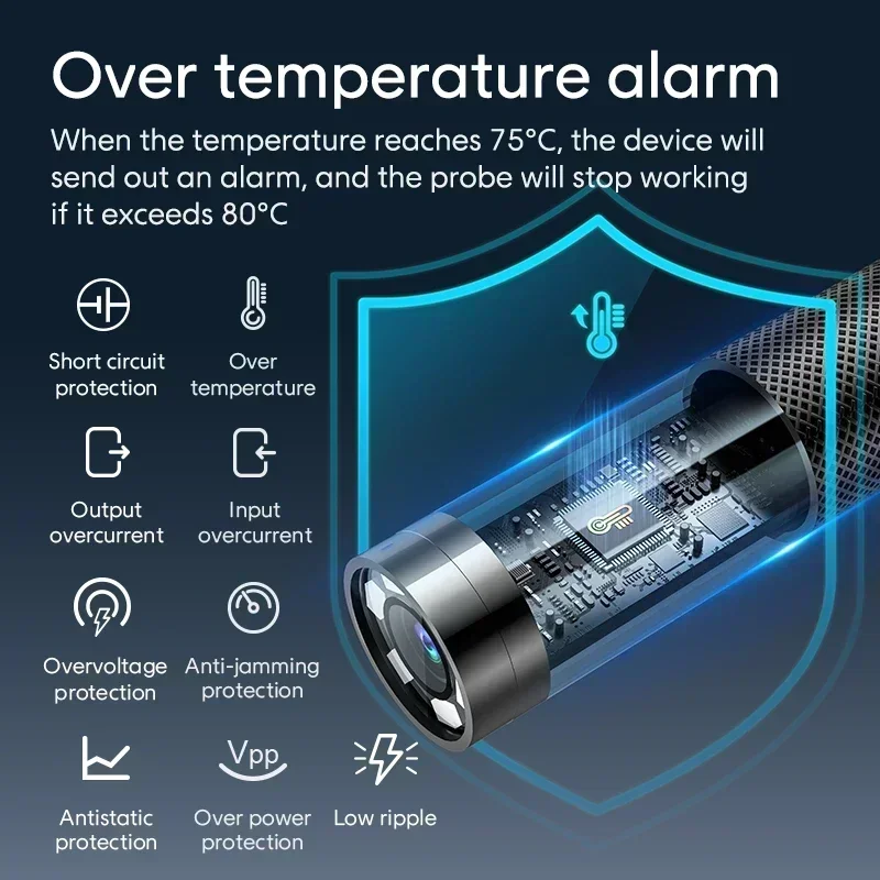 

2026 S50 360 Degree Articulating Borescope with Steerable Probe for Automotive Mechanics Two-Way Borescope IP67 Waterproof Cable