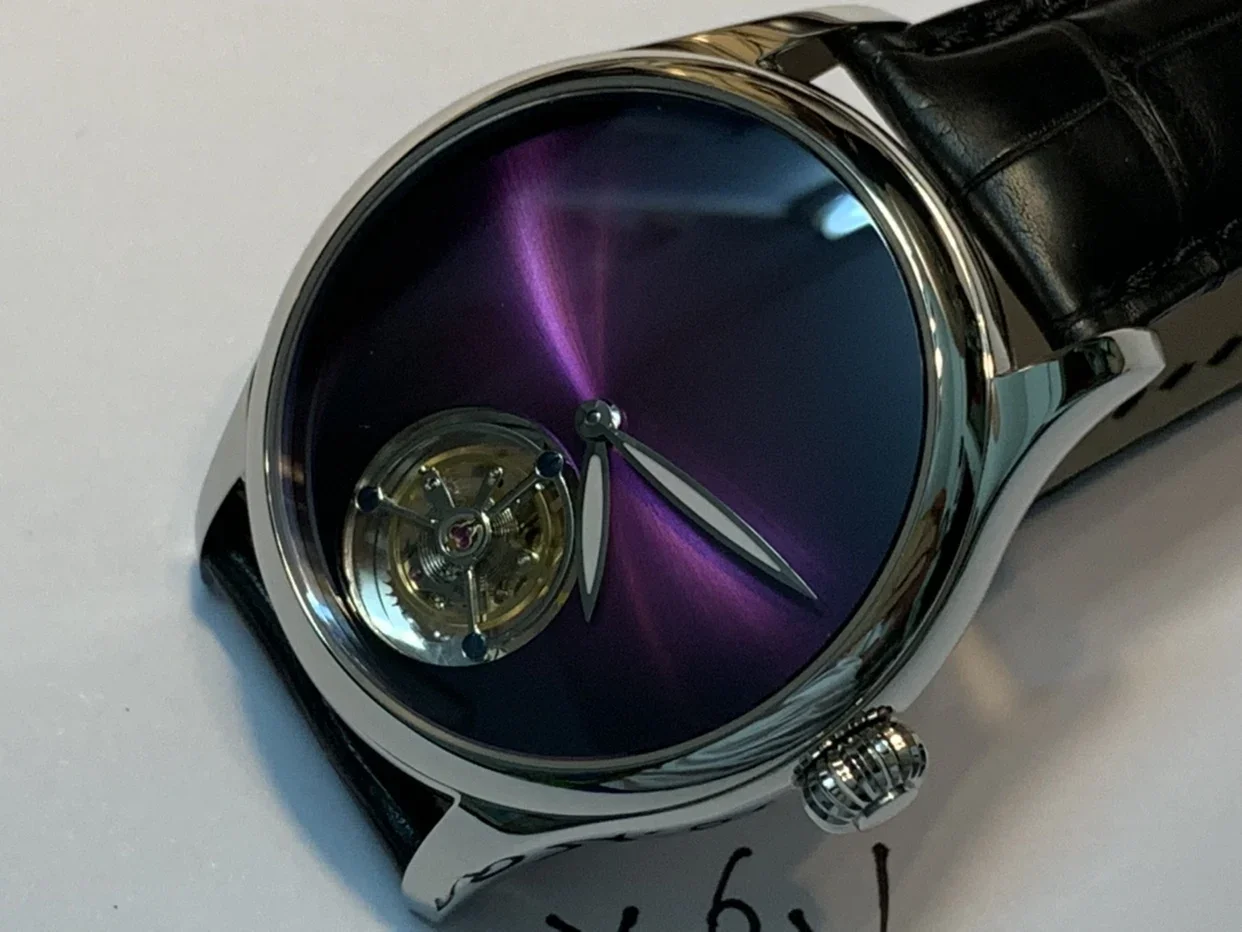 Relógio turbilhão coaxial ST8230! Relógio de couro de jacaré americano! Relógio de vidro de safira relógio automático masculino