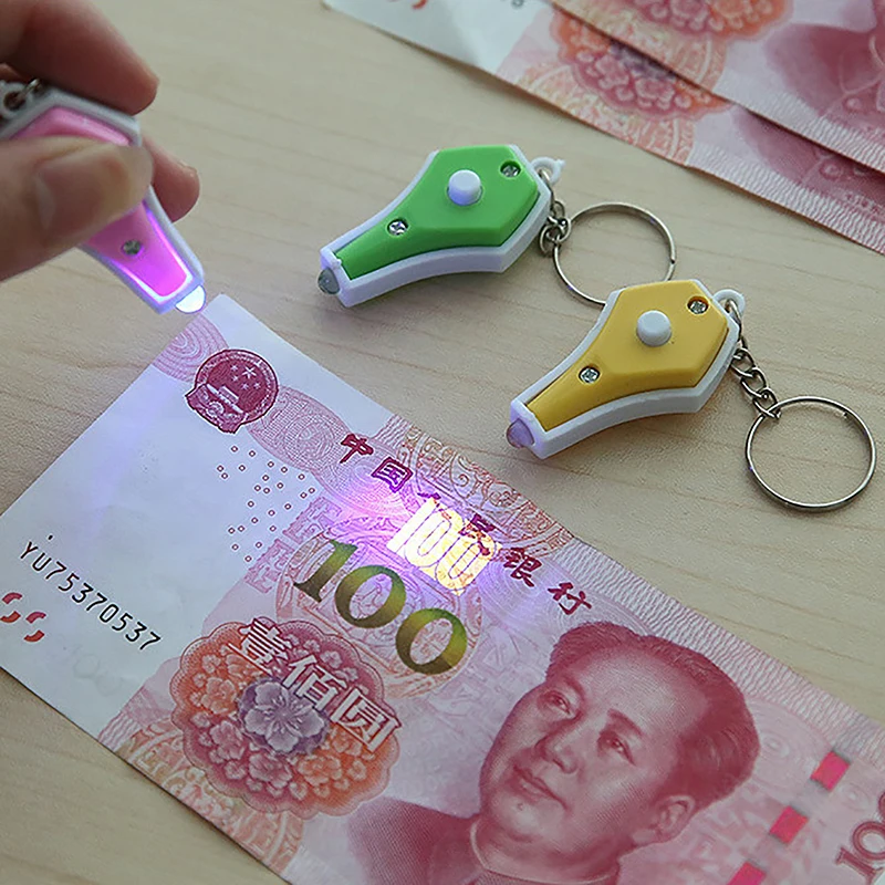 1Pc plastikowe szerokie zastosowanie fioletowe światło wykrywacz pieniędzy przenośny brelok LED urocza Mini wazon latarka ultrafioletowa