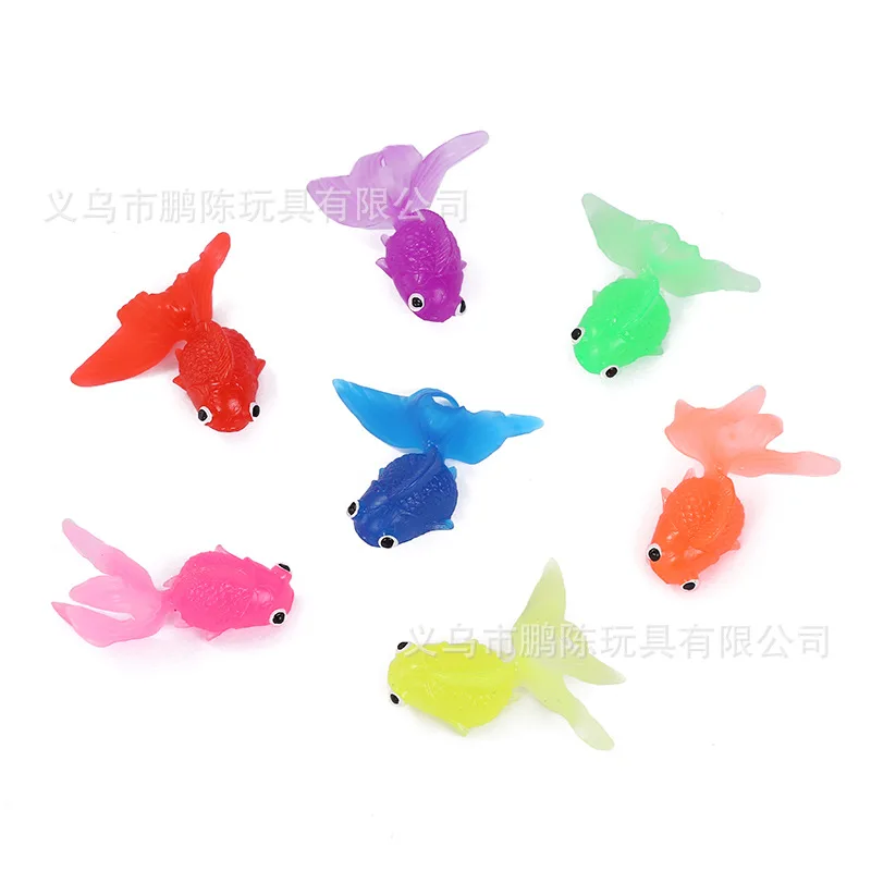 Jouets de bain de poisson en caoutchouc souple doré, 5 pièces, pour bébés enfants, ensemble de jouets d'eau flottants mignons pour tout-petits, baignoire, piscine, cadeaux amusants