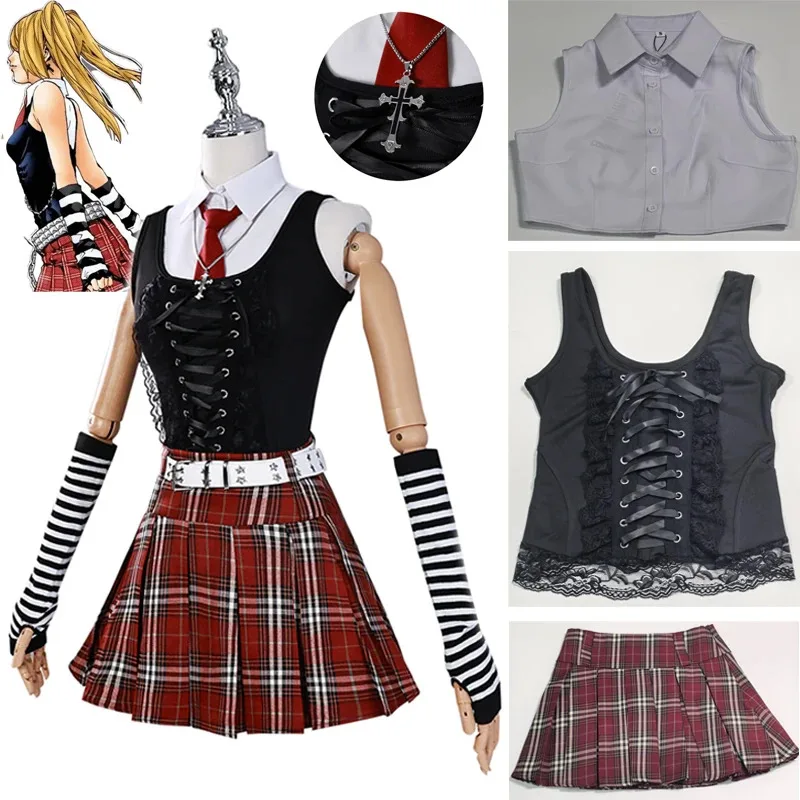 l2025l Новый Миса Амане Косплей Примечание Смерть Косплей Костюм Дебютное Повседневное Сексуальное Платье Субкультура Ожерелье y2k Готи Лоли Униформа Наряд