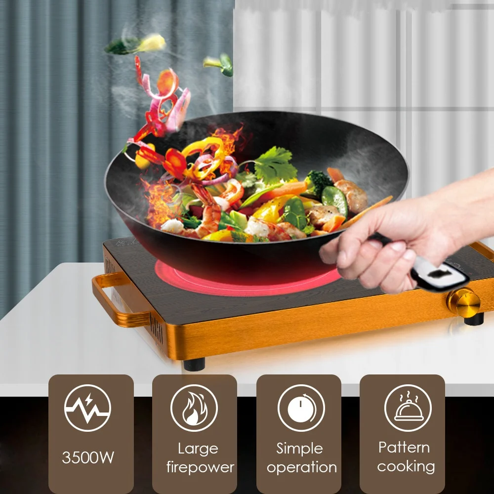 الكهربائية 3500 واط التحكم باللمس وعاء سيراميك التعريفي طباخ فرن مشع الأشعة تحت الحمراء طباخ المحمولة التعريفي طباخ التدفئة