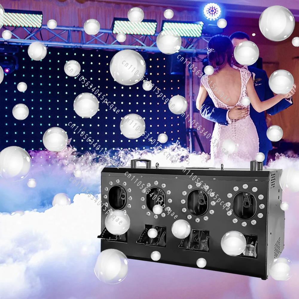 Wedding Bubble Machine DMX For Stage Special Effects 3000W 1500W LED Bubble Machine Four Holes Double Holes