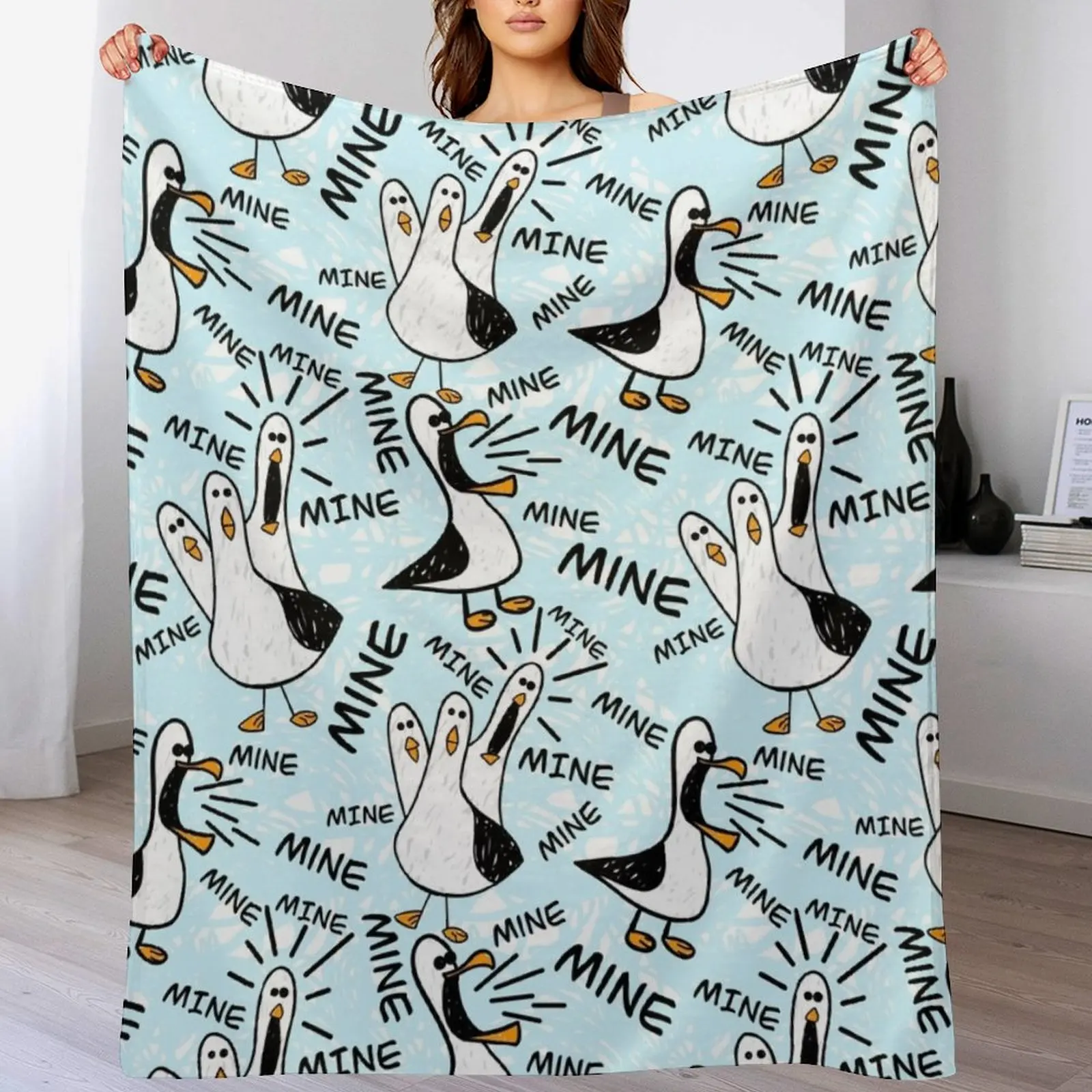 

Mine Mine Mine Seagulls Throw Blanket Warm Cozy Throw Blanket for Living Room Couch