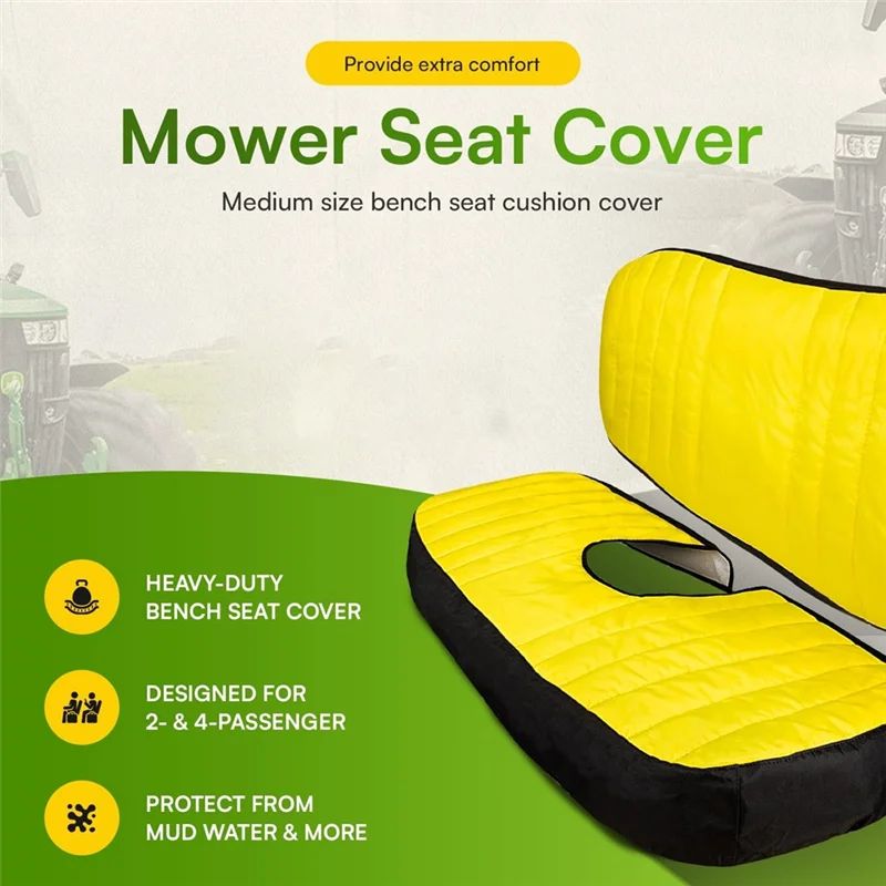

NEW-For John Deere Gator XUV 560 560E 590I 590E 590M S4 Lawn Mower Cushion Cover LP66449, Medium Size Bench Seat