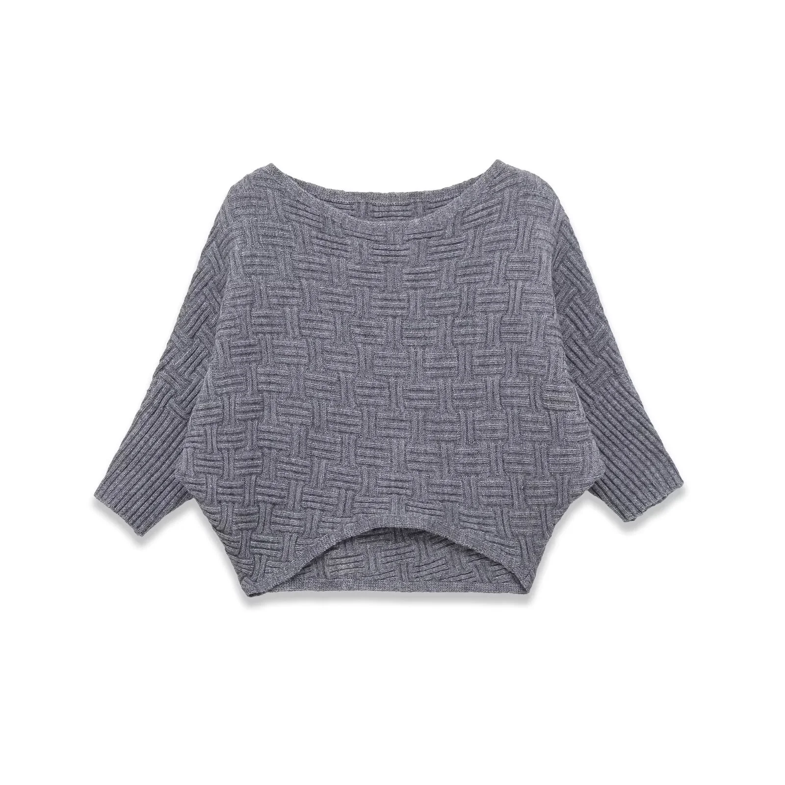 

2025 Winter New Women's Casual Fashion Simple Elegant Off-the-Shoulder Asymmetrical Textured Knit Sweater