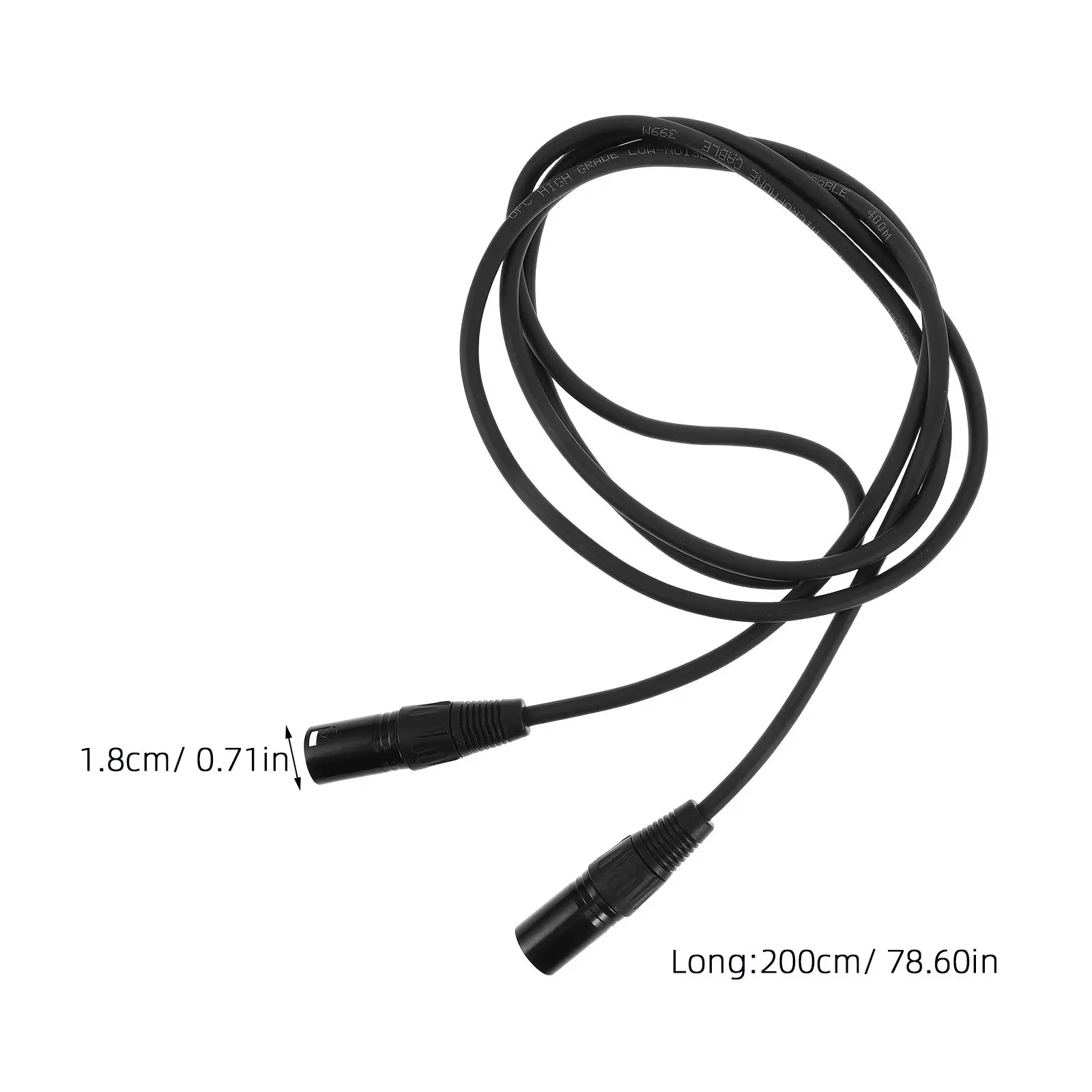 2Pcs Xlr Mic Cable Male to Male 2 Meter Balanced Audio Cord for Recording Stage Mixer Connection Emi Suppression