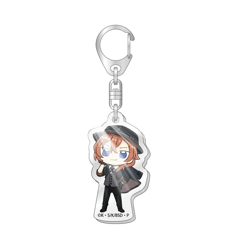 Anime Keychain Bungou Stray Dogs Atsushi Nakajima Dazai Key Chain for Women Accessories Cute Bag Pendant Key Ring for Fans Gift