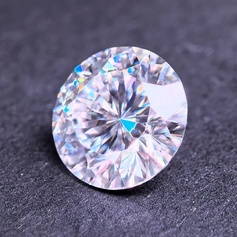 Moissanite Stone Time Cut Round Shape White Color Charms Beads for Advanced Jewelry Making Materials  Selectable GRA Certificate