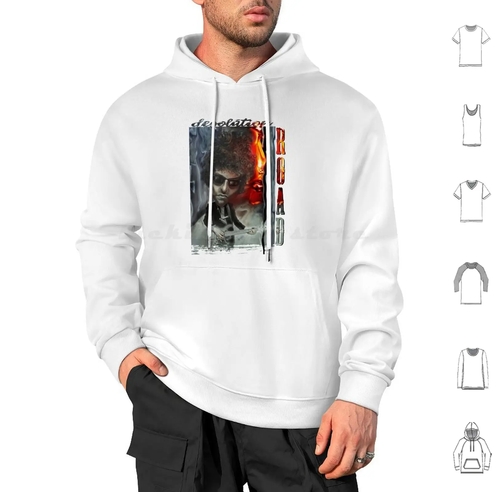 

Desolation Road Hoodies Long Sleeve Dylan Bob Folk Musician Vintage