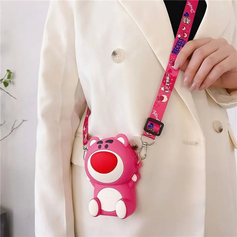 Disney Boys and Girls Fashion Croosbody Bags Cute Lotso Bear Kids Coin Wallet Lovely Hand Bag Children Mini Shoulder Bag