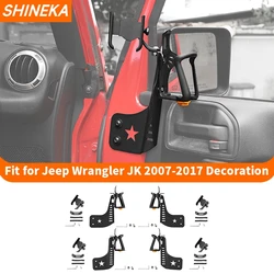 SHINEKA Car Front Door Side Water Cup Bracket Drinks Holders Phone Holder For Jeep Wrangler JK 2007-2017 Interior Accessories
