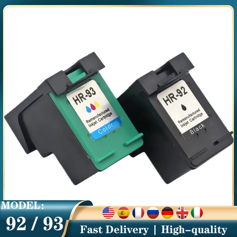 For hp 92 93 Replacement ink Cartridge For HP92 93 photosmart 7830 C3180 C3150 E5440 5442 5443 D4160 1510 6300 6310 printer