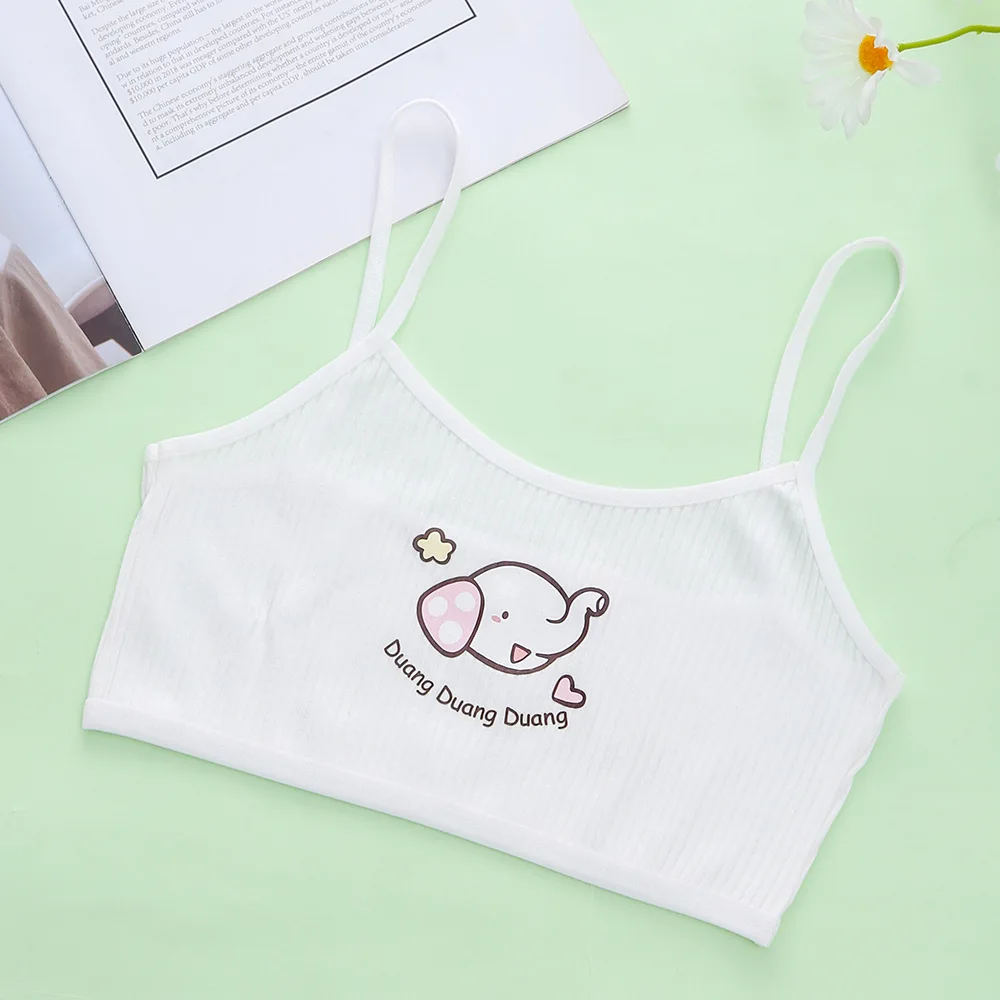 3Pcs New Cotton Developmental Girls 7-14 Years Old Thin Section Chest Underwear Comfortable Camisole Single Layer Student Bra