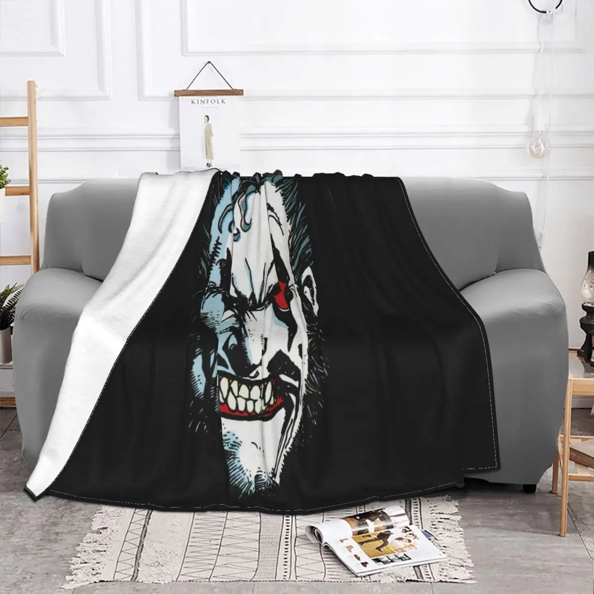 Lobo Premium Canvas Swea Face Black Women Men Famous Designs New Humor Newest On Sale Autumn Throw Blanket