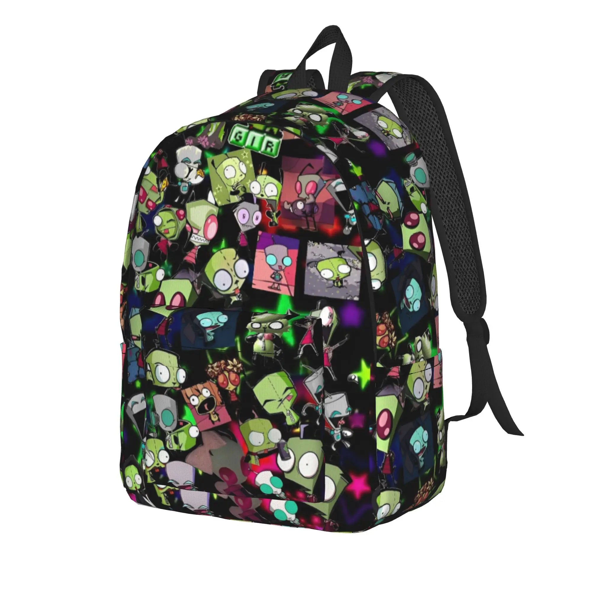 Invaders Zims Gir Cartoon Backpack for Men Women Cool High School Business Daypack Laptop Shoulder Bag Durable
