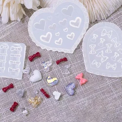 Ốp Móng Khắc Khuôn 3D Gấu Bướm Trái Tim Khuôn Dập Tấm Móng Stencils DIY Gel UV Nhật Bản Làm Móng Tay