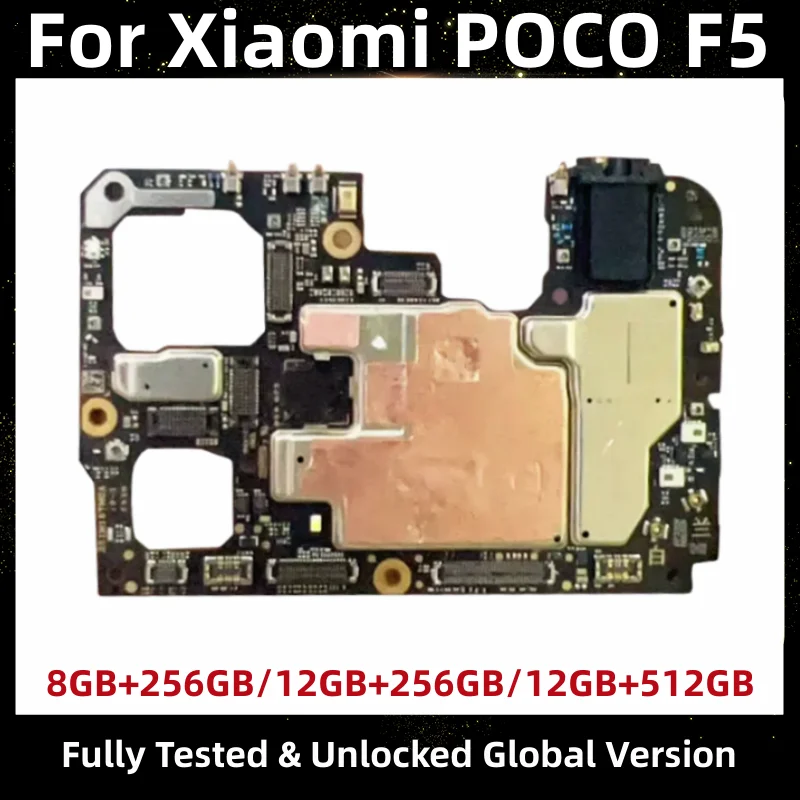 

Motherboard for Xiaomi POCO F5, 5G Mainboard, 256GB Global ROM, Original Logic Board