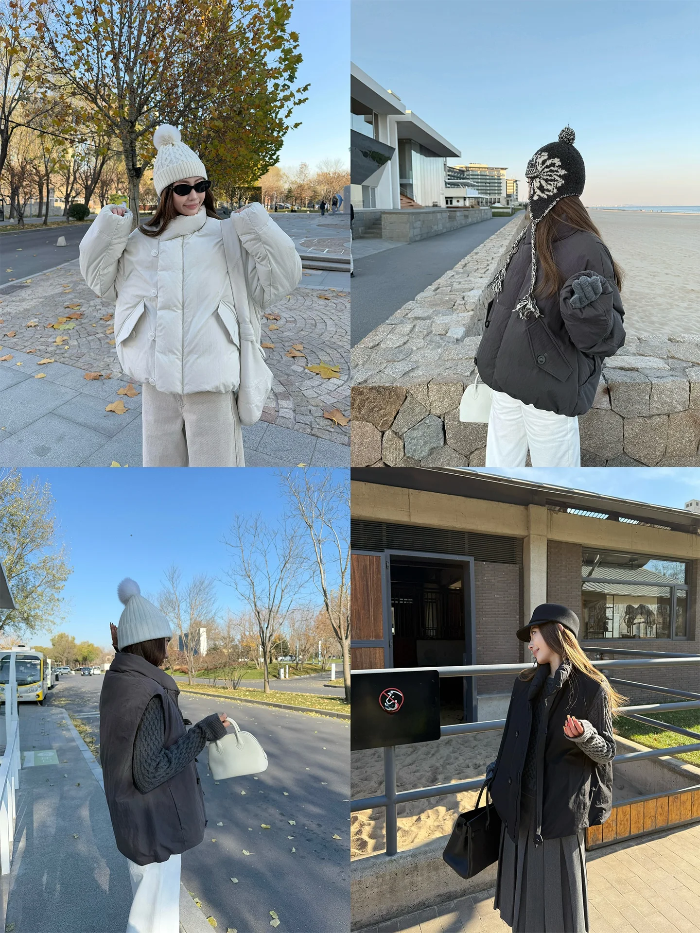 

Women's Puffer Vest 4PRIL Bread Sle Du down Jaet Loose Fit Warmth Casual Stand Collar ort Length Zipper Closure