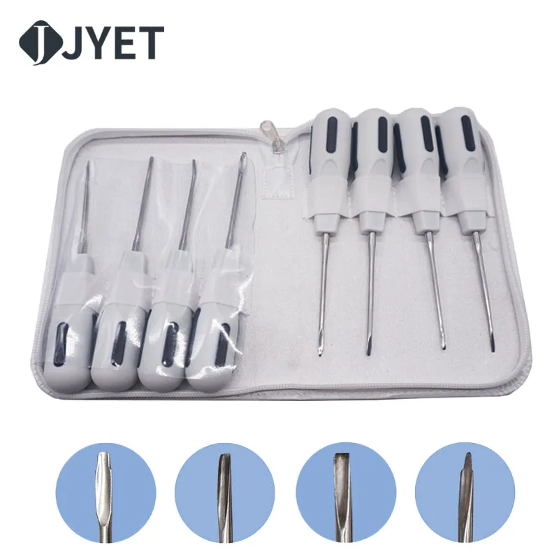 8pcs/Set Stainless Steel Dental Luxating Lift Clareador Curved Root Dentist Dental Surgical Instrument Dentistry Tools