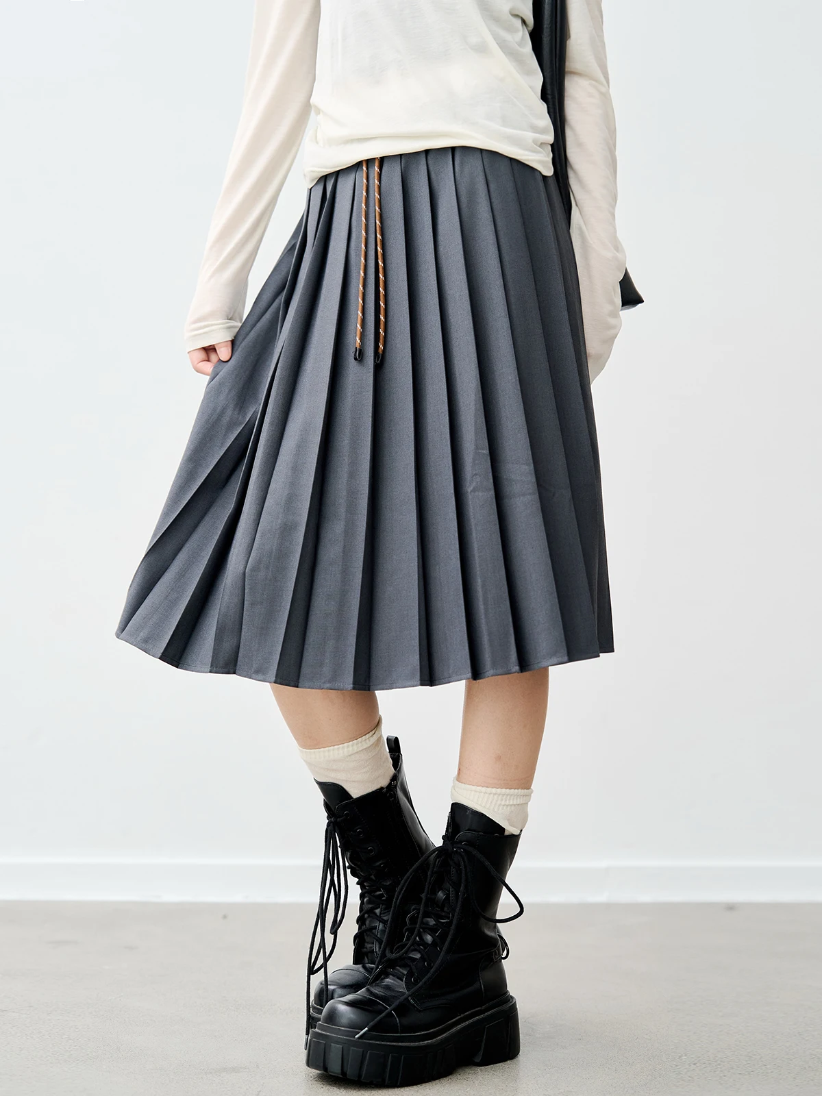 

Vintage Girl's Midi Skirt Double Layer Waist f Body Skirt Women's Long Skirts Faionable A-Line Polyester Blend Skirts