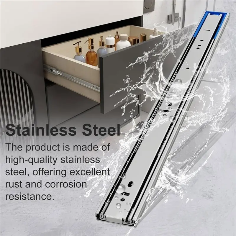 [ABFI!】 100Lb Full Ext Ball Bearing 12 Inch Stainless Steel Push To Open Drawer Slides, Rustproof For Home, Bath, Dresser, Pantr