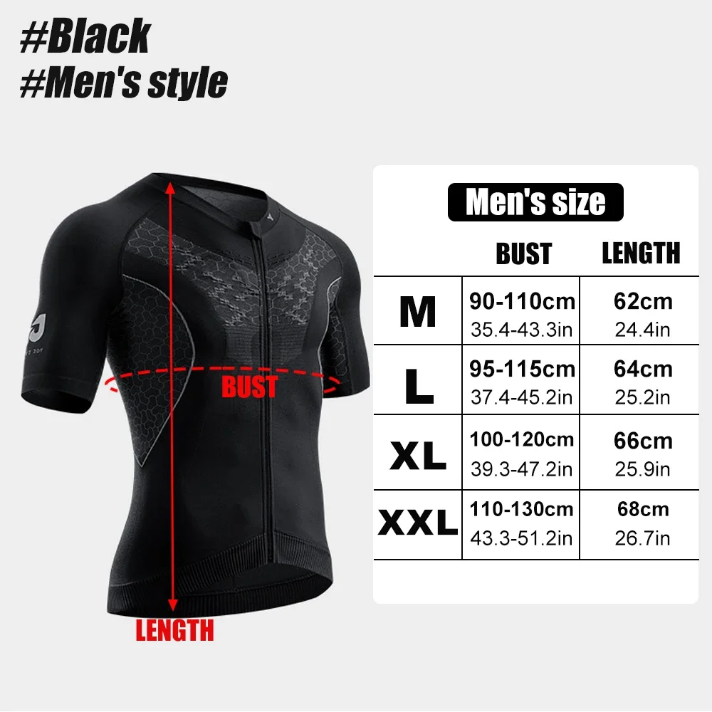 1Pcs Men's Cycling Jerseys Tops Biking Shirts Short Sleeve Bike Clothing Full Zipper Bicycle Jacket with Pockets