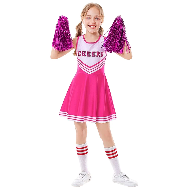 Breathable Cheerleader Children School Girls Outfits Dress Fancy Cheerleader Team Sports Uniform Outfits