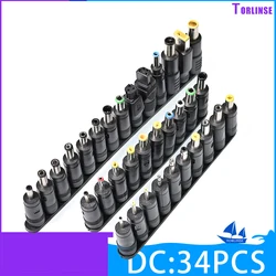 8PCS -34PCS Universal DC AC 5.5mmx2.1mm Universal Laptop Notebook Input DC Plug Set Jack Tips for and Most Laptops