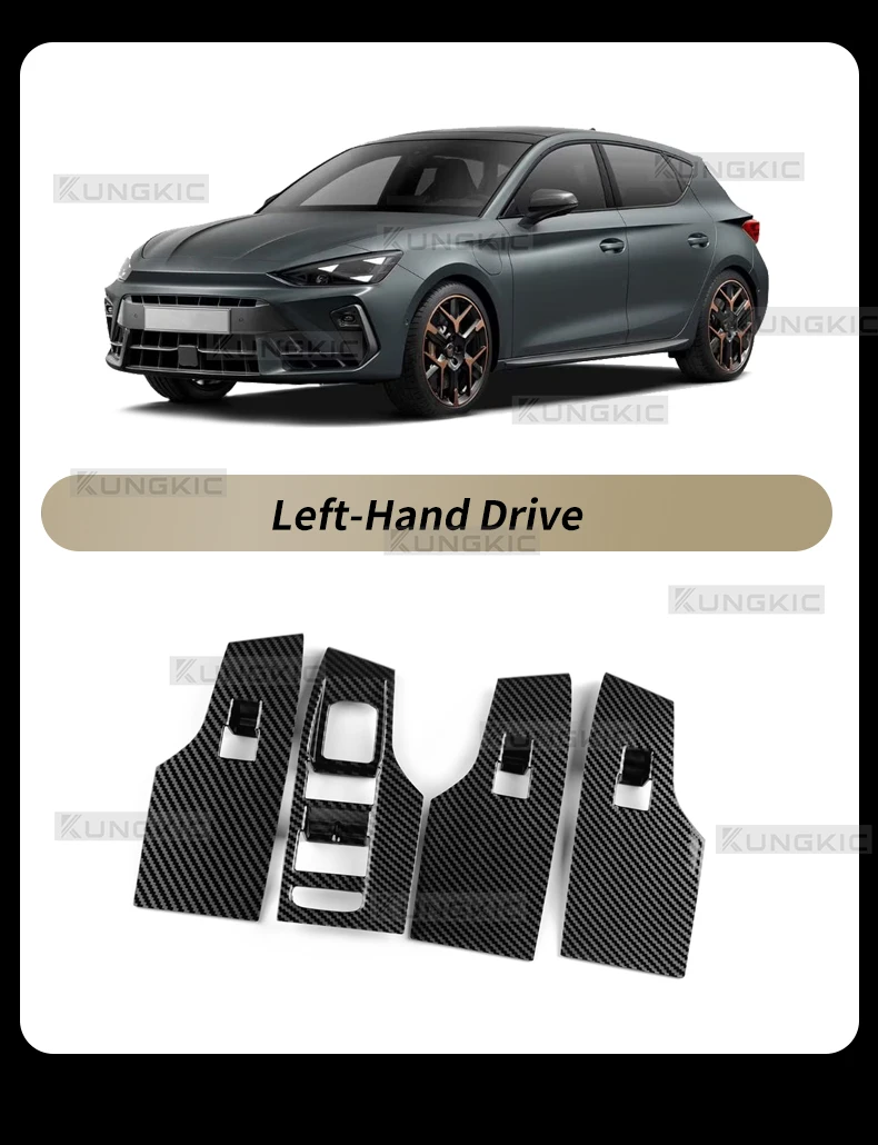 ABS-Kohlefaser für Seat Leon MK4/Cupra Leon/Cupra Formentor 2020-2026 / Ibiza/Arona 2022-2026, Zierleiste für die Fensterbedienung – Detail 4