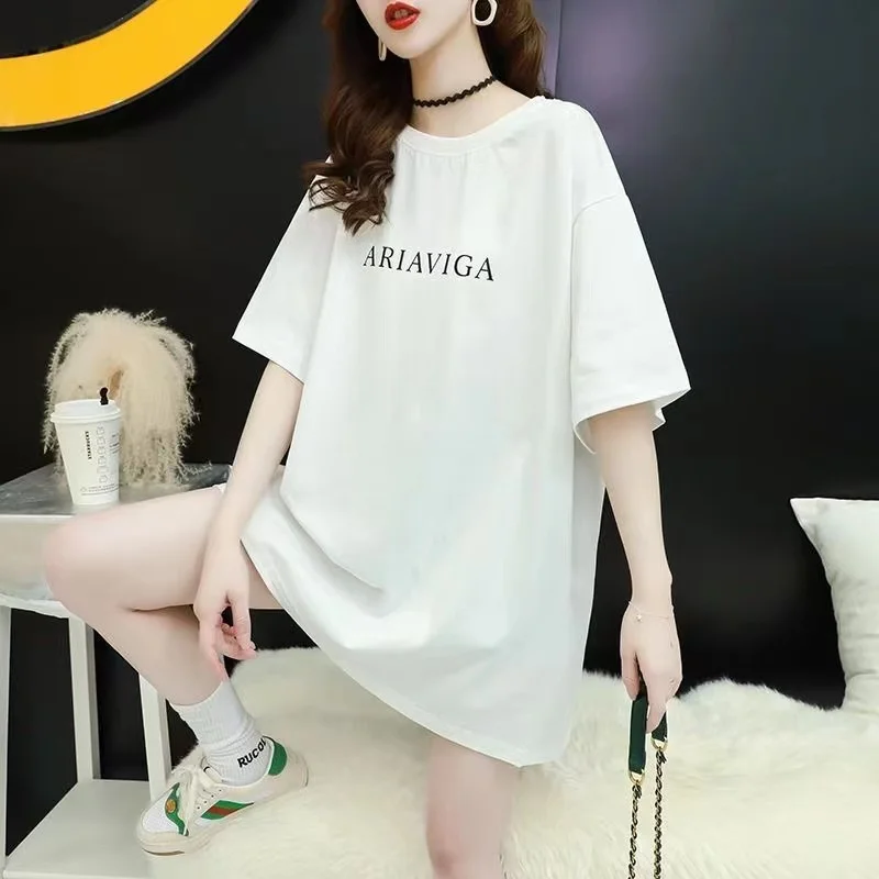 Women's Design Niche Net Red Versatile Loose Medium Length Loose Pattern T-Shirt Short Sleeve 2022 New Summer Angel Wings Print