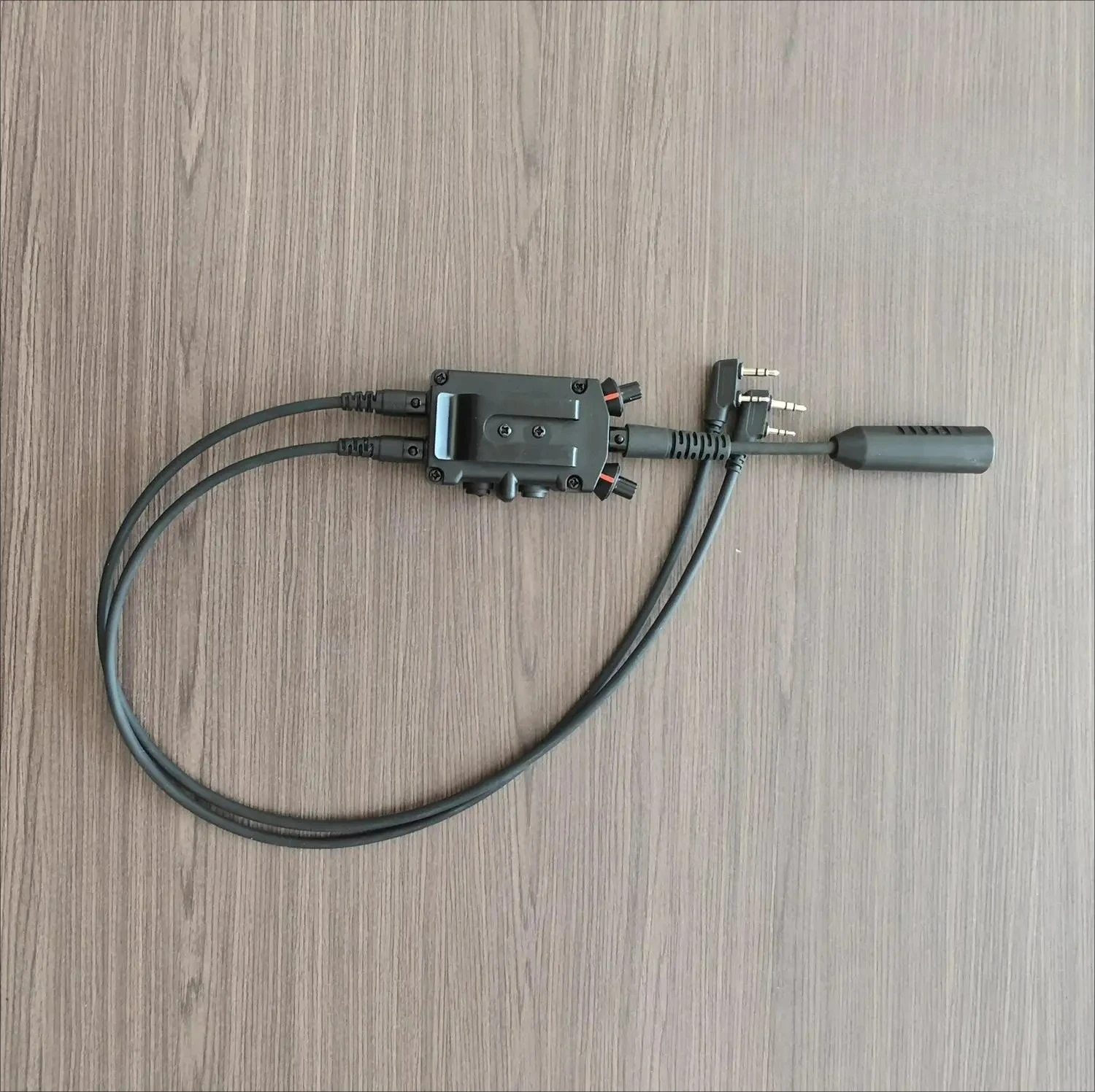 Tactical Walkie Talkie PTT Headset K Head Connector Dual Communication Two Way Radio Earpiece Case Button