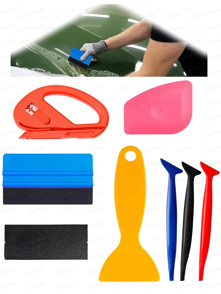 Auto-Folien-Werkzeugset, Vinyl-Folien-Werkzeug, Folien-Werkzeuge, Rakel, Schaber, Cutter, Messer für Auto-Folien-Werkzeugset