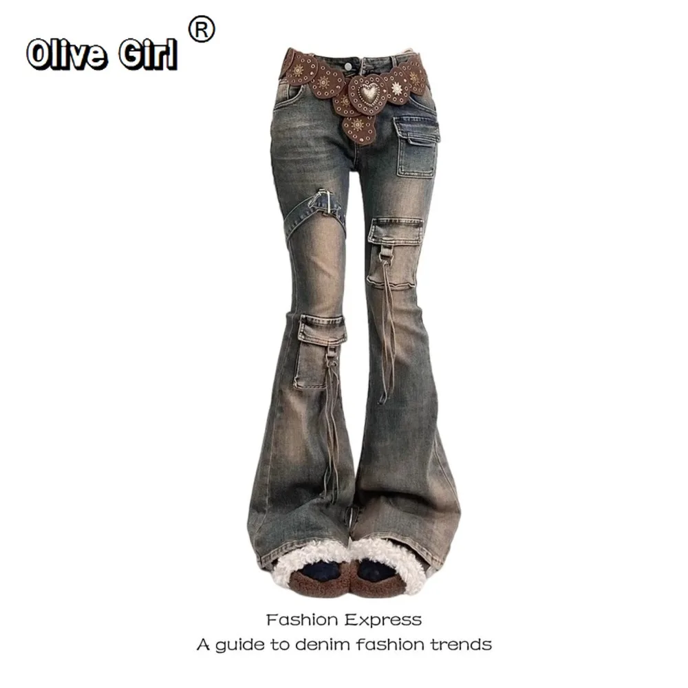 

Oversized Denim Jeans Spicy Girl High Waist Women's Pant Trousers Plus Size Autumn Spring American Retro Workwear
