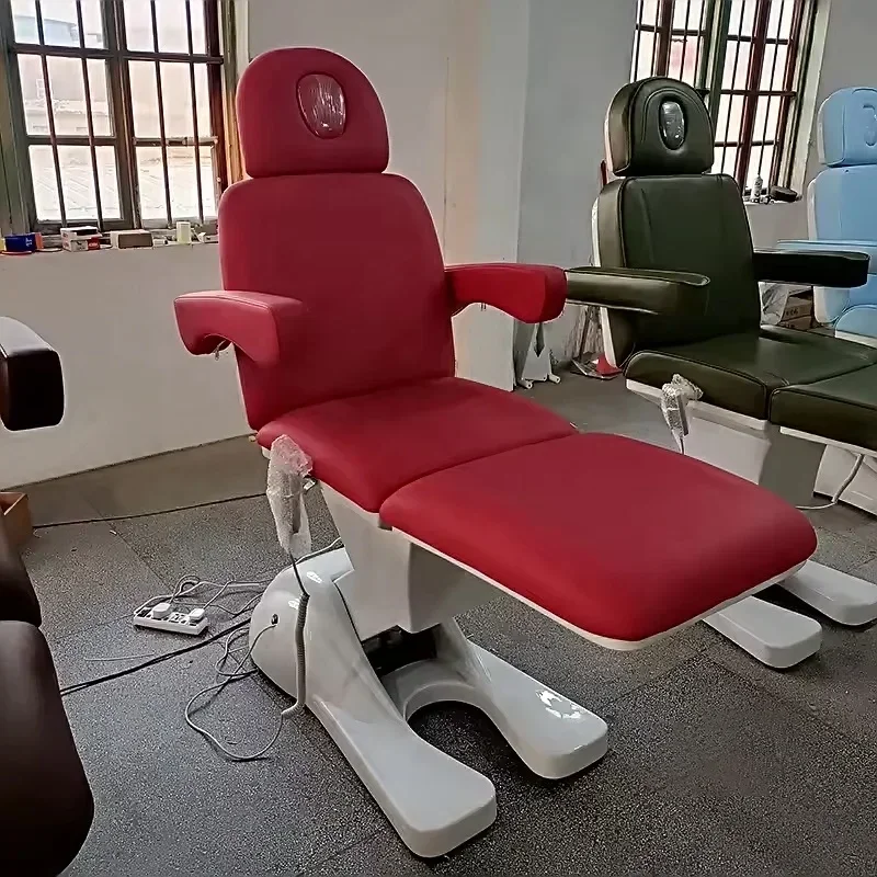 

Factory Hot Pink Modern Beauty Salon Furniture Podiatry Dermatology Chair Electric Facial Bed For Sale