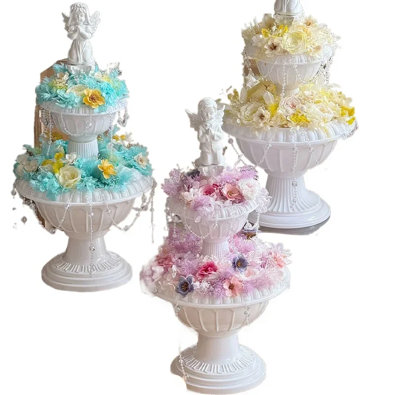 Eternal rose angel wishing pool tabletop ornament, give friends creative gifts