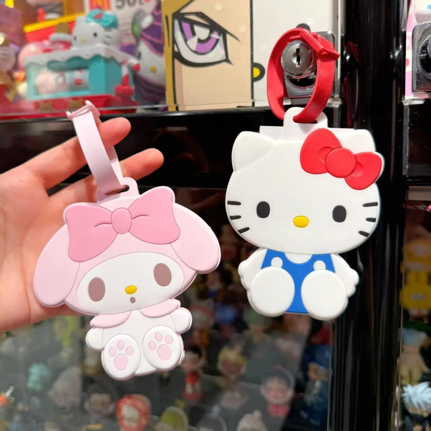 

2026 Kawaii Sanrio HelloKitty Kuromi My Melody Cinnamoroll Travel Luggage Tag Anti Lost Cartoon Cute Anime Holiday Gifts Toys