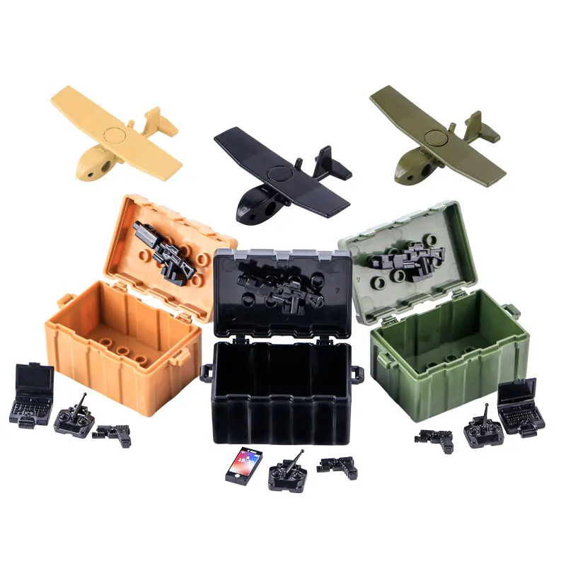 WW2 Russian Soldier Figures Military Weapon Case Printed Building Blocks Army Special Forces Gun Drone MOC Model Bricks Kids Toy
