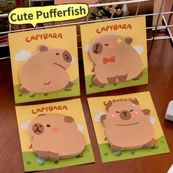 5Pcs/Lot Cute Cartoon Pufferfish Memo Pad Sticky Notes Kawaii Capybara Irregular Notepaper Student School Stationery Notepad