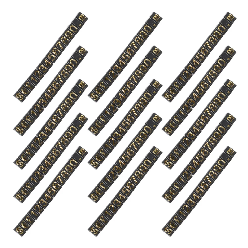 

15 Strings Price Display Cubes Numbered Blocks for Jewelry Clothing Retail Stores Smooth Edges Adjustable Price Tags