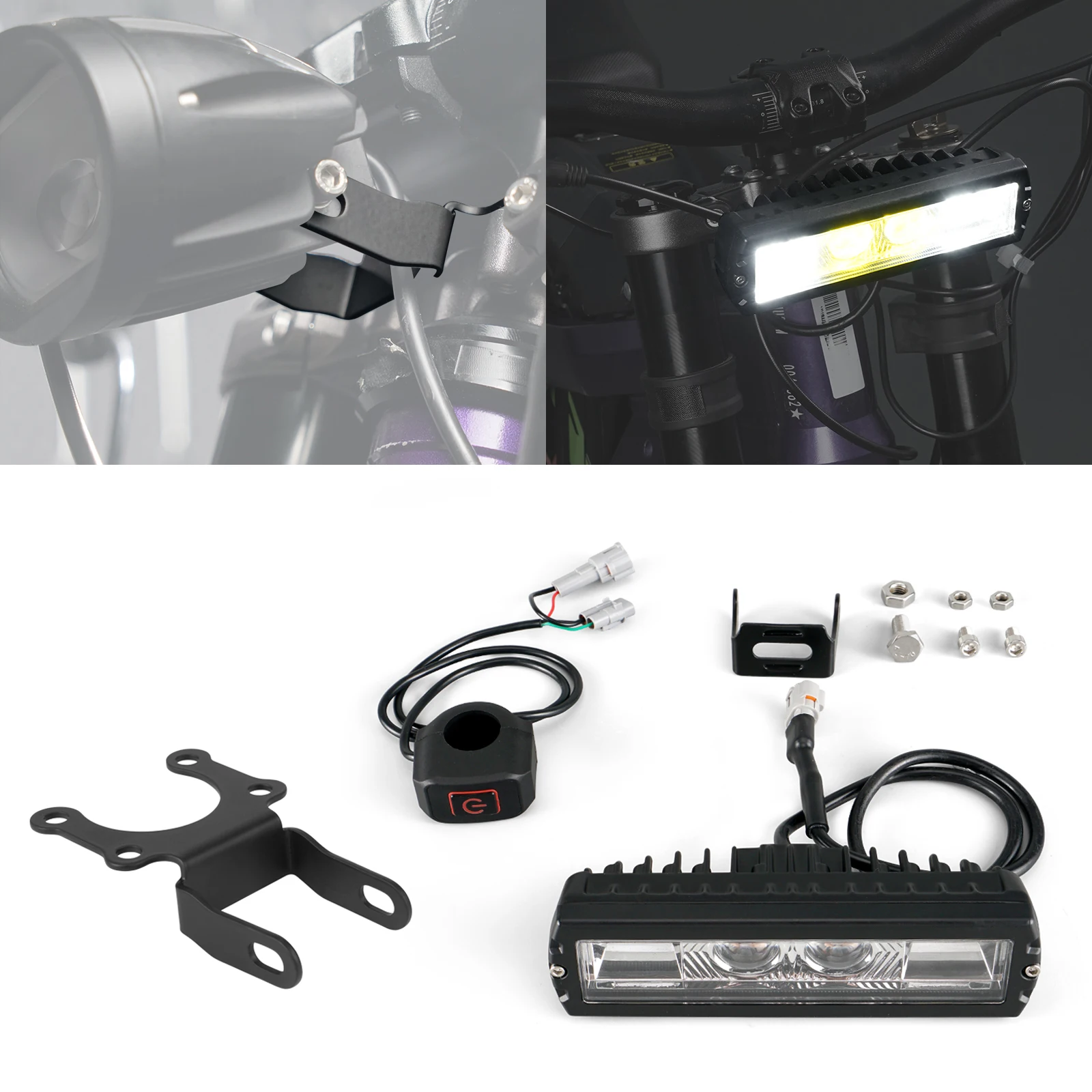 For Sur-Ron Surron Light Bee X S L1E Segway X160 X 260 Plug & Play LED Headlight Light Switch With Mount Bracket Electric Bike