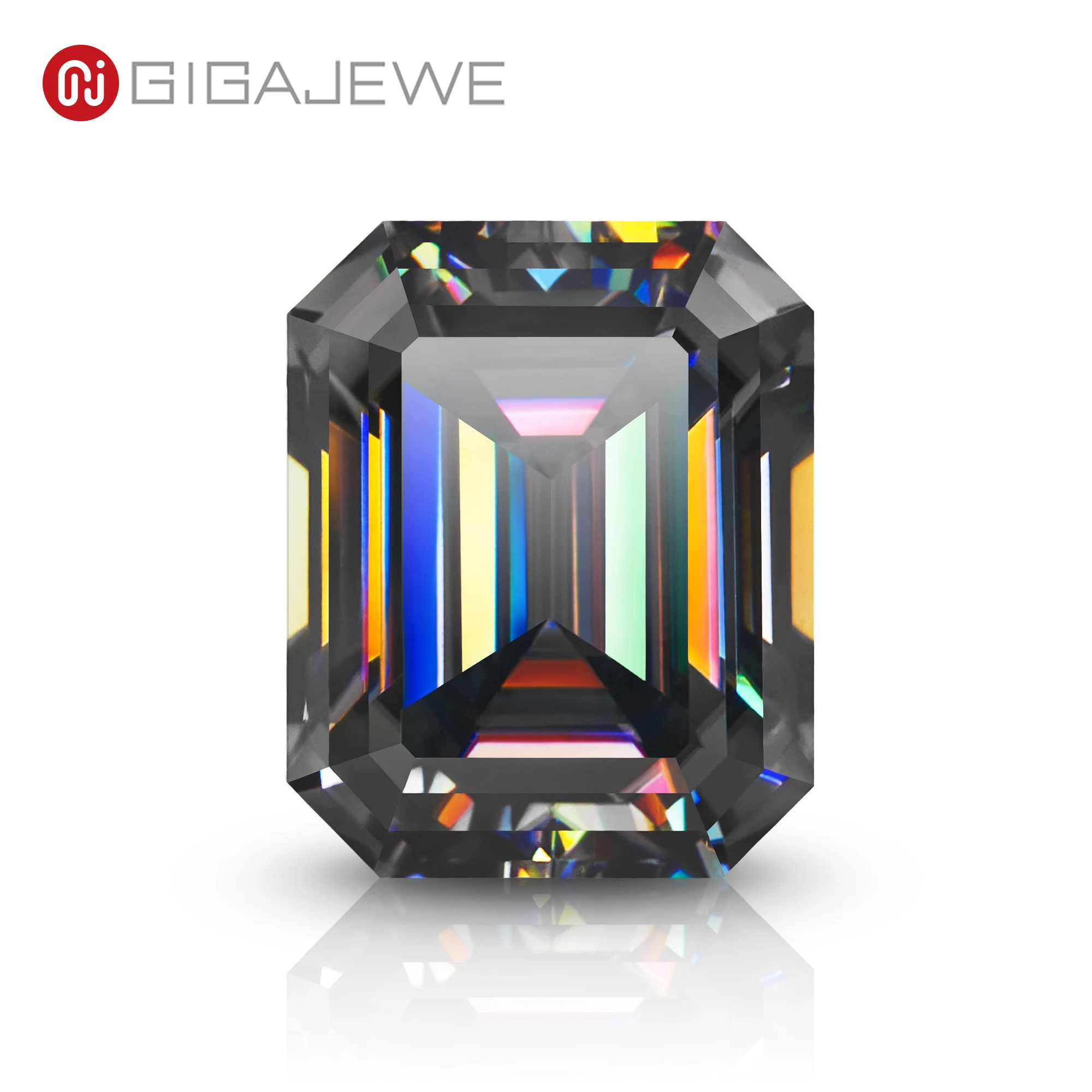 

GIGAJEWE Hand-Cut Gray Emerald Moissanite VVS1 Excellent Cut Loose Gem for Custom Jewelry