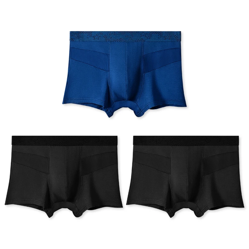 

1шт Мужское нижнее белье из модала. Лед - шелковые боксеры. Спортивные боксеры. Тонкий летний стиль, удобный и дышащий с сеткой.