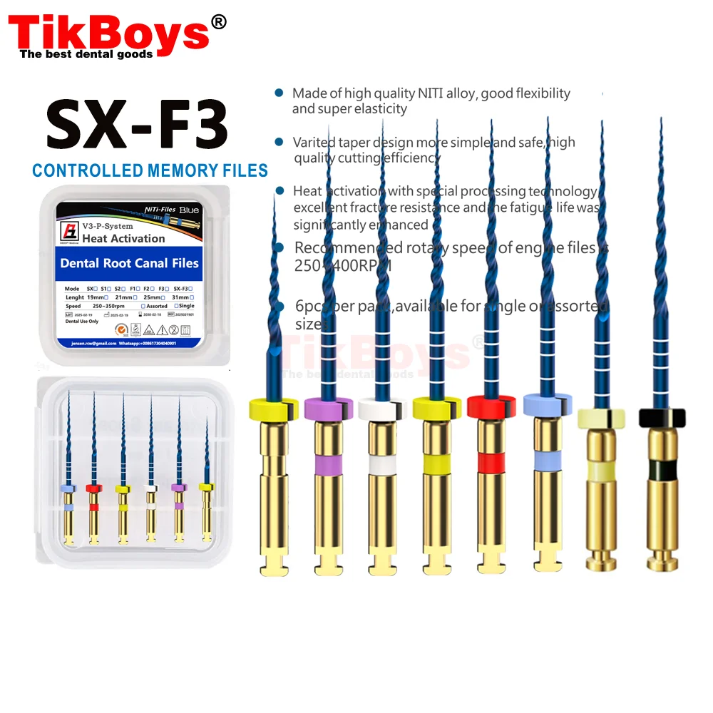 Dental Thermally Activated NITI Rotary Endodontic Files SX-F3 25mm Engine Use Root Canal File S1 S2 F1 F2 F3 F4F5 Dentist Clinic