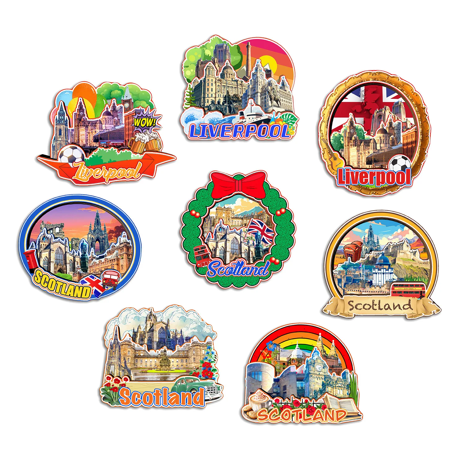

Scotland Liverpool UK Fridge Magnet Travel Souvenir Gift Handmade Decorative Refrigerator Sticker Home Decoration